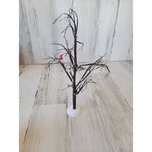 Dept 56 Cardinal tree bare branch snow village accessory Xmas